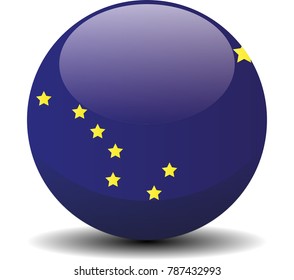 Alaska circle button flag background texture. Vector illustration.