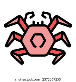 Alaska crab icon outline vector. Water animal. Ocean artic color flat