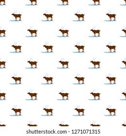 Alaska deer pattern seamless vector repeat for any web design