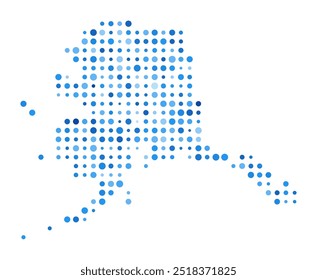 Alaska Dot Map. Us State Digital Style Shape. Alaska vector image. Us State shape blue circular dots. Vibrant vector illustration.