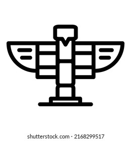 Alaska eagle temple icon outline vector. Winter snow. Usa snow