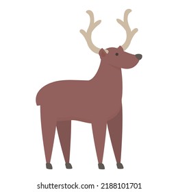 Alaska Elk Icon Cartoon Vector. Arctic Animal. Canada Moose