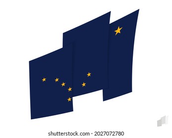 Alaska flag in an abstract ripped design. Modern design of the Alaska flag. Vector icon.