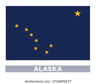 Bandera de Alaska. Banderas del Estado americano en colores y proporciones oficiales