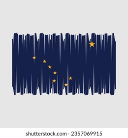 Bandera de Alaska con vector de pincel Ilustración