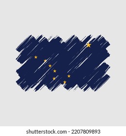 Colección pintada de pincel de bandera de Alaska
