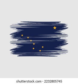 Alaska Flag Brush Vector Illustration