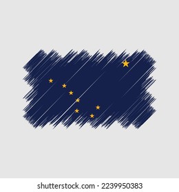 Ilustración del vector de pincel de bandera de Alaska