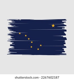 Ilustración del vector de pincel de bandera de Alaska