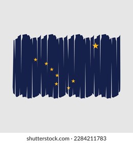 Alaska Flag Brush Vector Illustration