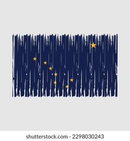 Alaska Flag Brush Vector Illustration