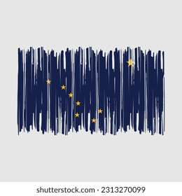 Ilustración del vector de pincel de bandera de Alaska