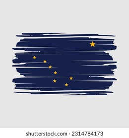 Ilustración del vector de pincel de bandera de Alaska
