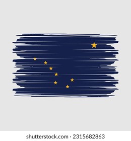Alaska Flag Brush Vector Illustration