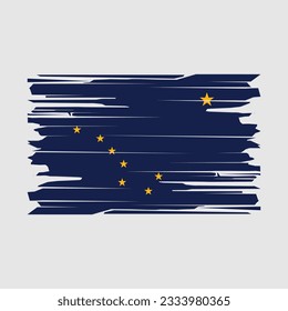 Ilustración del vector de pincel de bandera de Alaska