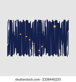 Alaska Flag Brush Vector Illustration