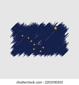 Alaska Flag Brush Vector. National Flag