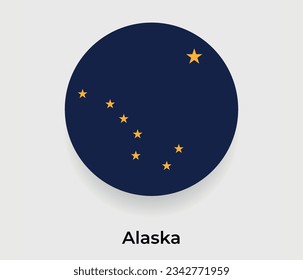 Alaska-Fahne Blase Kreis um rund Form Symbol Vektorgrafik