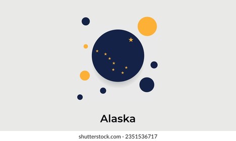 Alaska Flagge Blase Kreis rund um die Form Symbol bunte Vektorgrafik