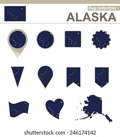 Alaska Flag Collection, USA State, 12 versions