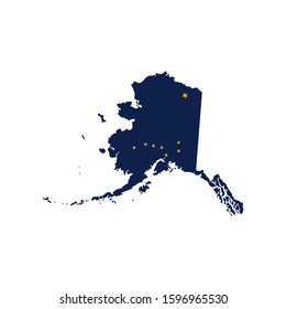 Alaska Flag country of America, American map illustration, vector isolated on white background