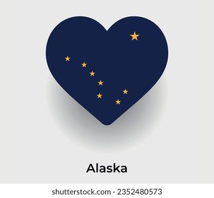 Alaska flag heart shape country icon vector illustration