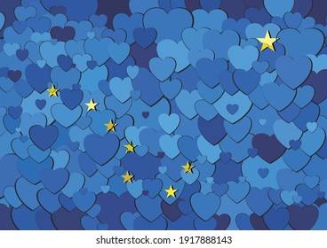 Alaska flag made of hearts background - Illustration, 
Abstract mosaic flag of Alaska