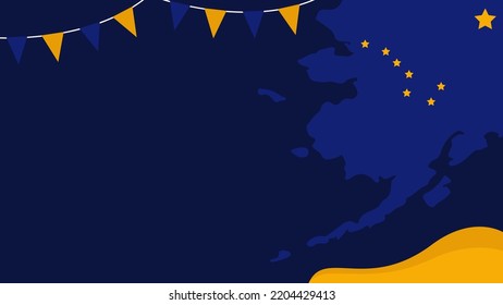 Alaska flag and map background with copy space area. Suitable to use on Alaska Day Event. 