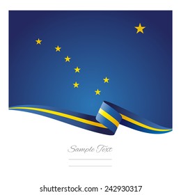 Alaska flag ribbon vector