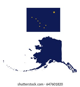 Alaska Flag and state map