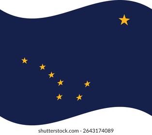 Alaska flag in waving. Flag of Alaska state. 