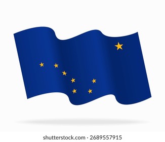 Fondo abstracto ondulado bandera de Alaska. Ilustración vectorial.