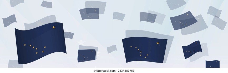 Alaska flag-themed abstract design on a banner. Abstract background design with National flags. Vector illustration.