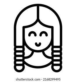 Alaska girl icon outline vector. Winter glacier. Ice antarctic