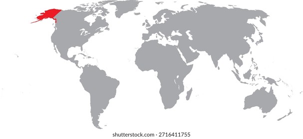 Alaska destacada en el diseño del Vector del mapa mundial