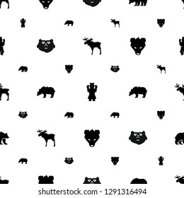 alaska icons pattern seamless white background. Included editable filled moose, bear icons. alaska icons for web and mobile.