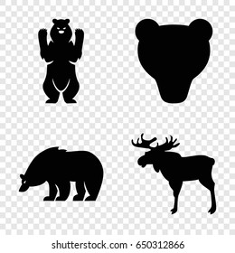 Alaska icons set. set of 4 alaska filled icons such as moose