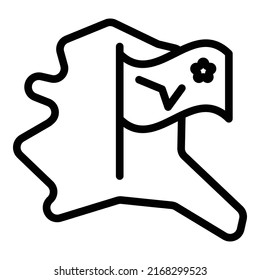 Alaska landmark icon outline vector. Winter glacier. Snow emblem