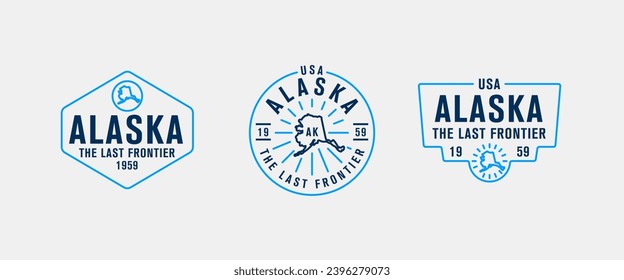 Alaska - The Last Frontier. Alaska state logo, label, poster. Vintage poster. Print for T-shirt, typography. Vector illustration