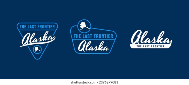 Alaska - The Last Frontier. Alaska state logo, label, poster. Vintage poster. Print for T-shirt, typography. Vector illustration