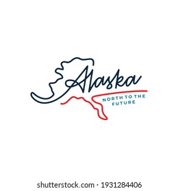 alaska lettering map letter mark hand lettering logo vector icon illustration