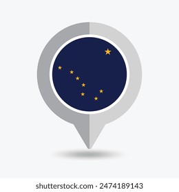 Alaska Location Pin Icon Vector Illustration