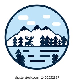 Alaska logo, emblem, and design element. Tourism logo. Vector illustration