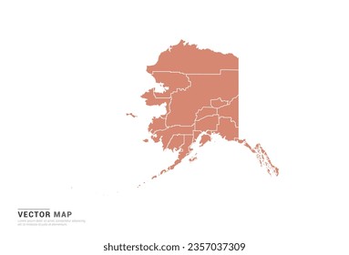 Alaska Map - abstract style orange isolated on white background for design vector.