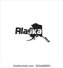 Alaska Map Black Lettering Design On Stock Vector (Royalty Free ...