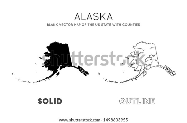 Alaska Map Blank Vector Map Us Stock Vector Royalty Free 1498603955