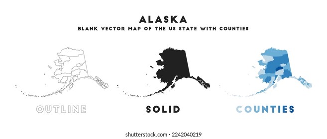 Alaska-Karte. Grenzen von Alaska für Ihre Infografik. Vektor us Staatsform. Vektorgrafik.