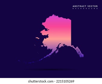 Alaska map of Colorful gradient style vector Illustration.