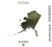 Alaska map in geometric polygonal military style.Abstract tessellation,modern design background. Vector illustration eps 10.