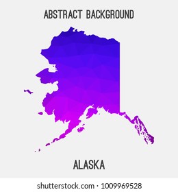 Alaska map in geometric polygonal,mosaic style.Abstract tessellation,modern design background,low poly. Vector illustration.